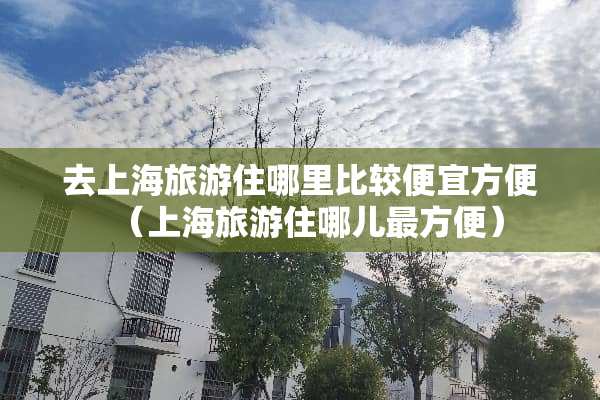 去上海旅游住哪里比较便宜方便（上海旅游住哪儿最方便）