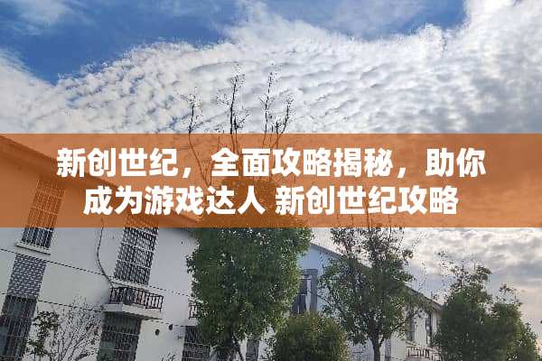 新创世纪，全面攻略揭秘，助你成为游戏达人 新创世纪攻略