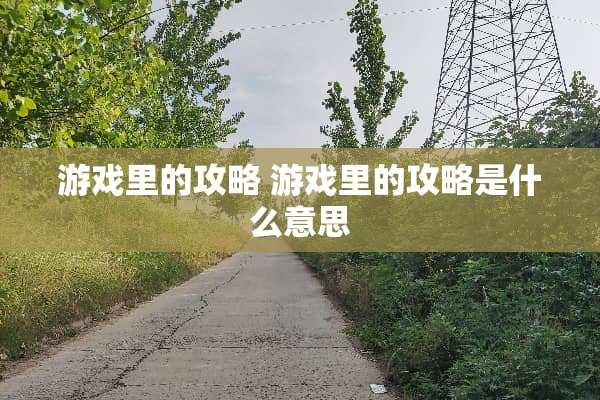 游戏里的攻略 游戏里的攻略是什么意思