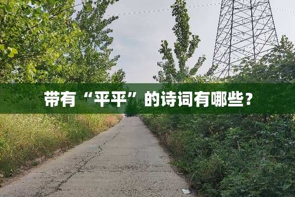 带有“平平”的诗词有哪些？