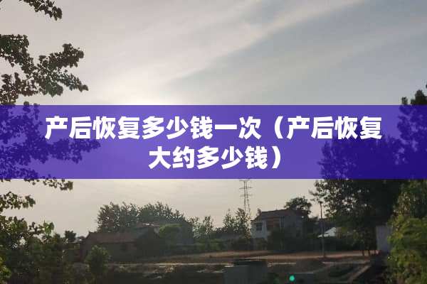 产后恢复多少钱一次（产后恢复大约多少钱）