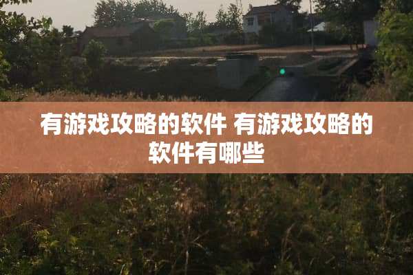 有游戏攻略的软件 有游戏攻略的软件有哪些