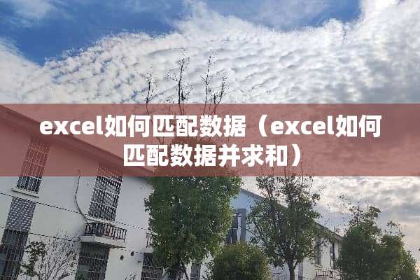 excel如何匹配数据（excel如何匹配数据并求和）