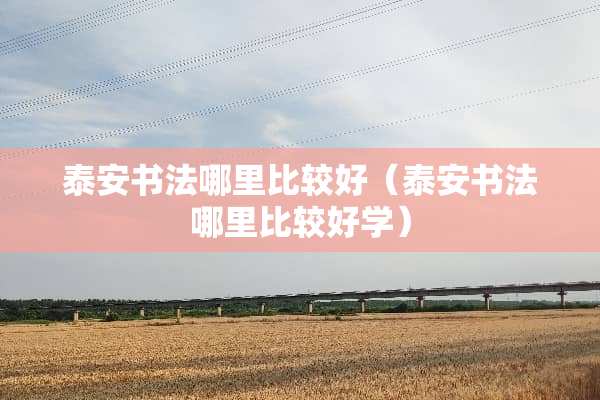 **书法哪里比较好（**书法哪里比较好学）