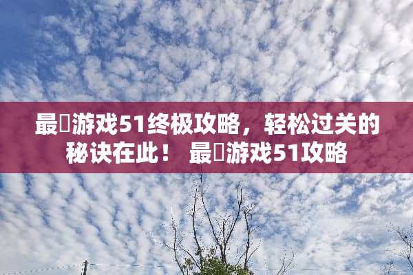 最囧游戏51终极攻略，轻松过关的秘诀在此！ 最囧游戏51攻略