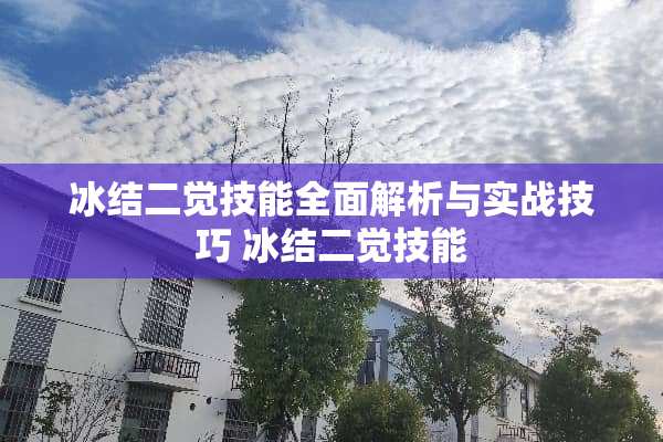 冰结二觉技能全面解析与实战技巧 冰结二觉技能