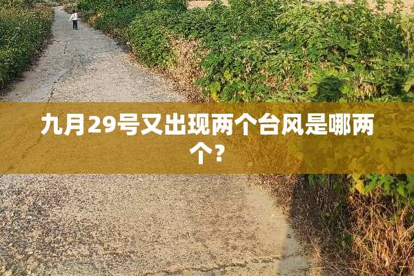 九月29号又出现两个台风是哪两个？