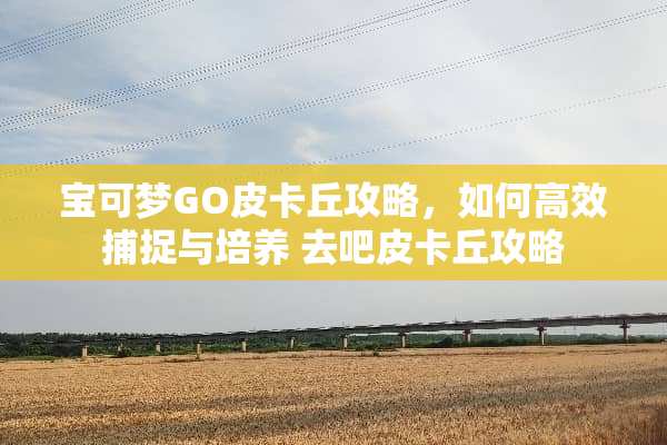 宝可梦GO皮卡丘攻略，如何高效捕捉与培养 去吧皮卡丘攻略