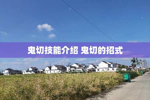 鬼切技能介绍 鬼切的招式
