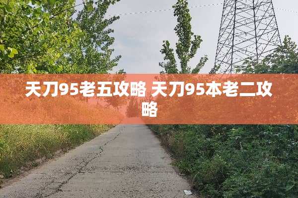 天刀95老五攻略 天刀95本老二攻略