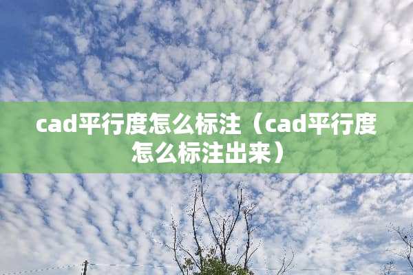 cad平行度怎么标注(cad平行度怎么标注出来) cad平行度怎么标注(cad平行度怎么标注出来)