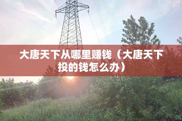大唐天下从哪里赚钱（大唐天下投的钱怎么办）