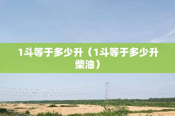 1斗等于多少升（1斗等于多少升柴油）