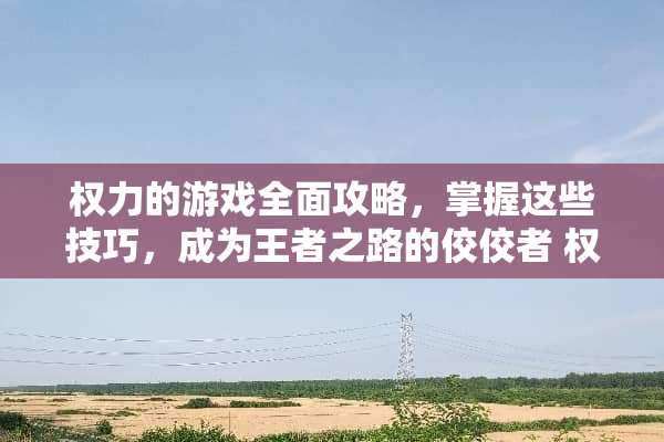 权力的游戏全面攻略，掌握这些技巧，成为王者之路的佼佼者 权利的游戏攻略
