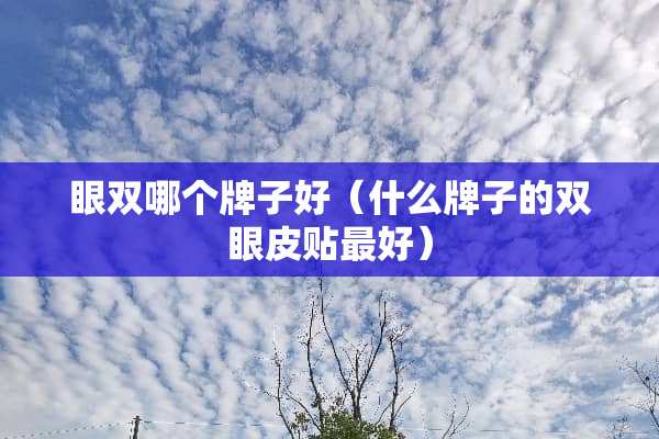 眼双哪个牌子好（什么牌子的双眼皮贴最好）