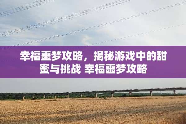 幸福噩梦攻略，揭秘游戏中的甜蜜与挑战 幸福噩梦攻略