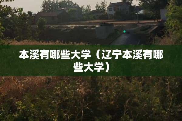 本溪有哪些大学（辽宁本溪有哪些大学）