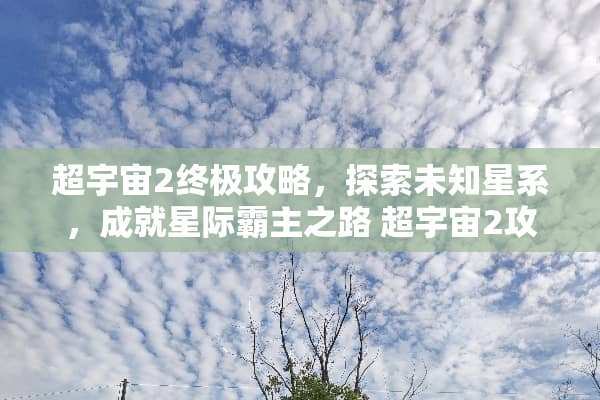 超宇宙2终极攻略，探索未知星系，成就星际霸主之路 超宇宙2攻略