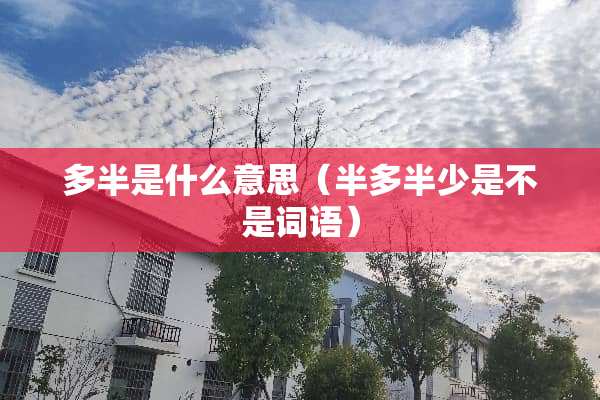 多半是什么意思（半多半少是不是词语）