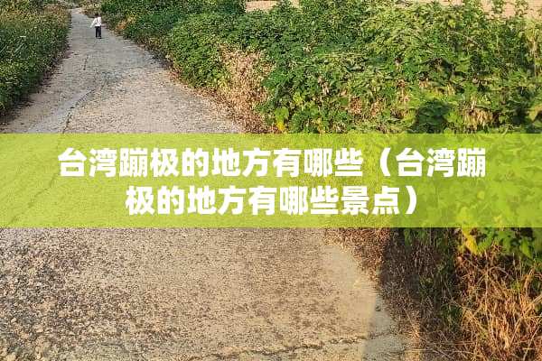 台湾蹦极的地方有哪些（台湾蹦极的地方有哪些景点）
