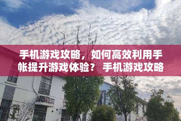 手机游戏攻略，如何高效利用手帐提升游戏体验？ 手机游戏攻略手帐