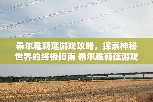 希尔雅莉莲游戏攻略，探索神秘世界的终极指南 希尔雅莉莲游戏攻略