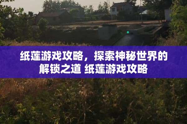 纸莲游戏攻略，探索神秘世界的解锁之道 纸莲游戏攻略
