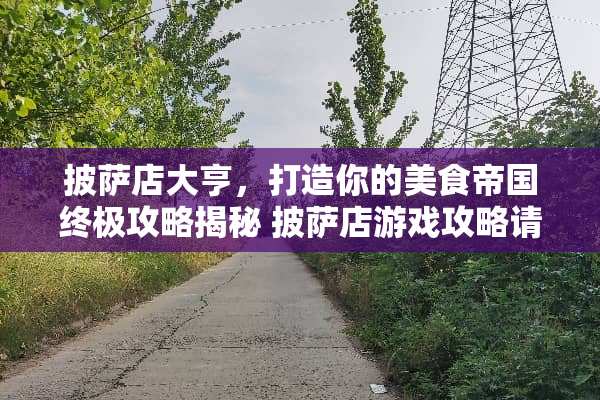 披萨店大亨,打造你的美食帝国终极攻略揭秘 披萨店游戏攻略请教 披萨店大亨,打造你的美食帝国终极攻略揭秘 披萨店游戏攻略请教