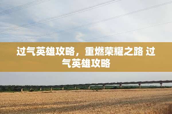 过气英雄攻略，重燃荣耀之路 过气英雄攻略