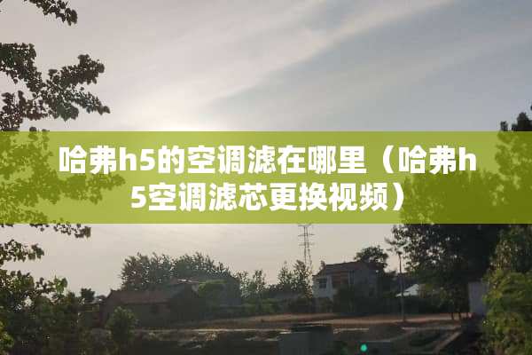 哈弗h5的空调滤在哪里（哈弗h5空调滤芯更换视频）