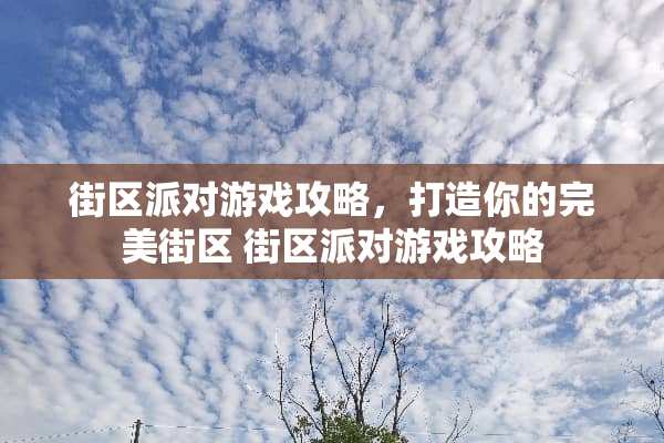 街区派对游戏攻略，打造你的完美街区 街区派对游戏攻略