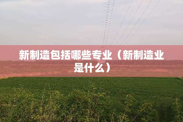 新制造包括哪些专业（新制造业是什么）