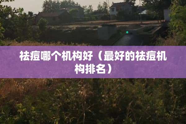 祛痘哪个机构好（最好的祛痘机构排名）