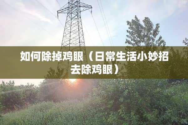 如何除掉鸡眼（日常生活小妙招去除鸡眼）