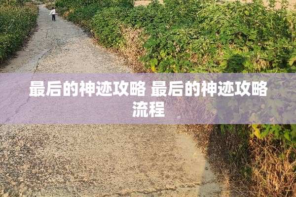 最后的神迹攻略 最后的神迹攻略流程