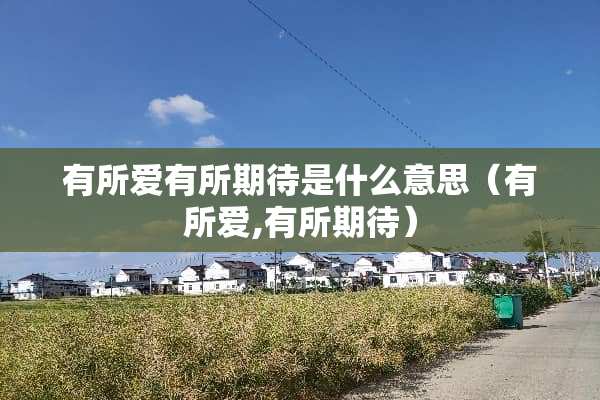 有所爱有所期待是什么意思（有所爱,有所期待）