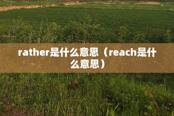 rather是什么意思（reach是什么意思）