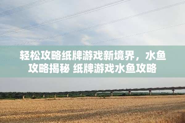 轻松攻略纸牌游戏新境界，水鱼攻略揭秘 纸牌游戏水鱼攻略