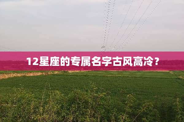 12星座的专属名字古风高冷？