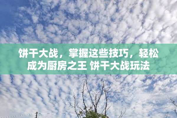 饼干大战，掌握这些技巧，轻松成为厨房之王 饼干大战玩法