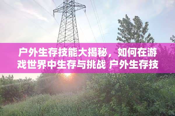 户外生存技能大揭秘,如何在游戏世界中生存与挑战 户外生存技能
