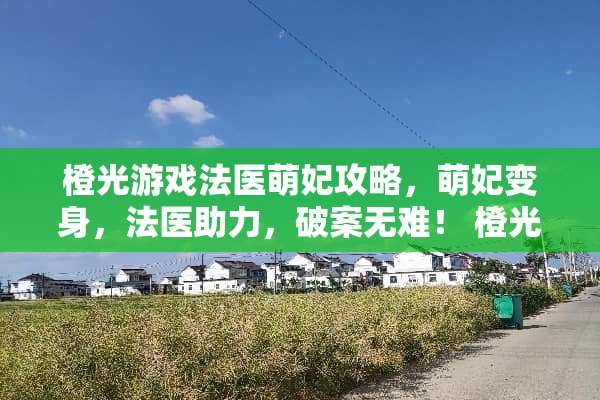 橙光游戏法医萌妃攻略，萌妃变身，法医助力，破案无难！ 橙光游戏法医萌妃攻略