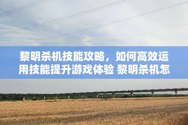 黎明杀机技能攻略,如何高效运用技能提升游戏体验 黎明杀机怎么用技能 黎明杀机技能攻略,如何高效运用技能提升游戏体验 黎明杀机怎么用技能