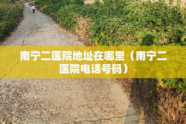 南宁二医院地址在哪里（南宁二医院电话号码）