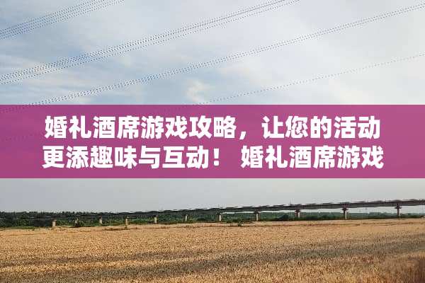 婚礼酒席游戏攻略，让您的活动更添趣味与互动！ 婚礼酒席游戏攻略