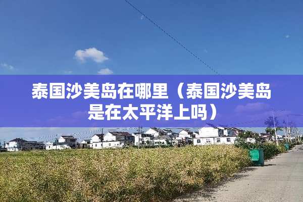 泰国沙美岛在哪里(泰国沙美岛是在太平洋上吗)