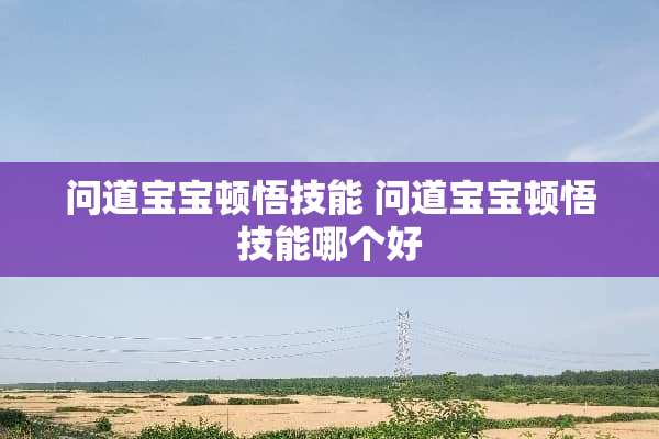 问道宝宝顿悟技能 问道宝宝顿悟技能哪个好