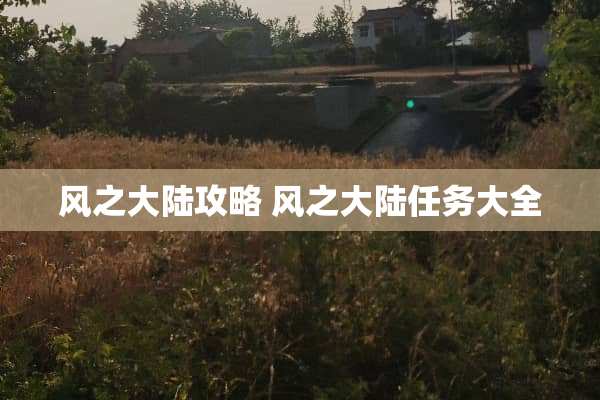 风之**攻略 风之**任务大全