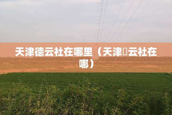 天津德云社在哪里(天津徳云社在哪)