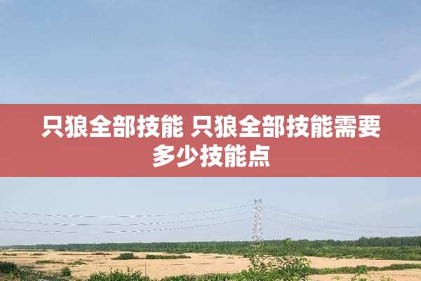 只狼全部技能 只狼全部技能需要多少技能点 只狼全部技能 只狼全部技能需要多少技能点
